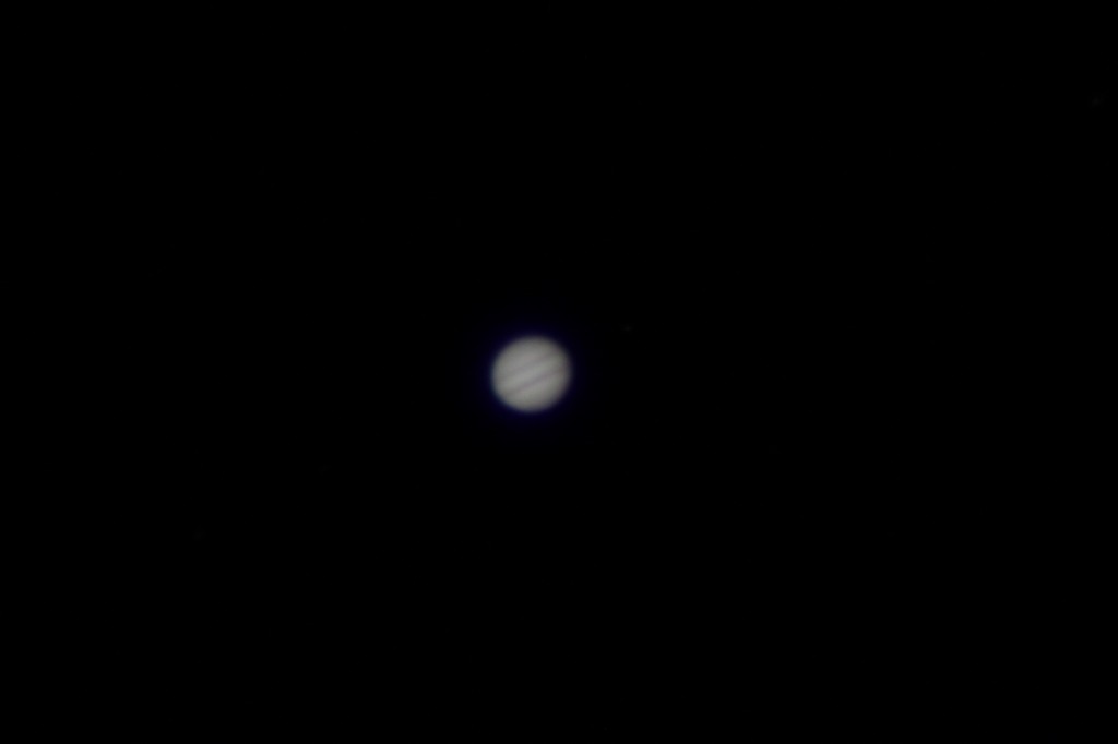 Anblick des Jupiter in einem Amateurteleskop. Bresser Messier AR 152L.